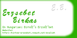 erzsebet birkas business card